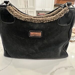 Stuart Weitzman Black and Tan Hobo Bag